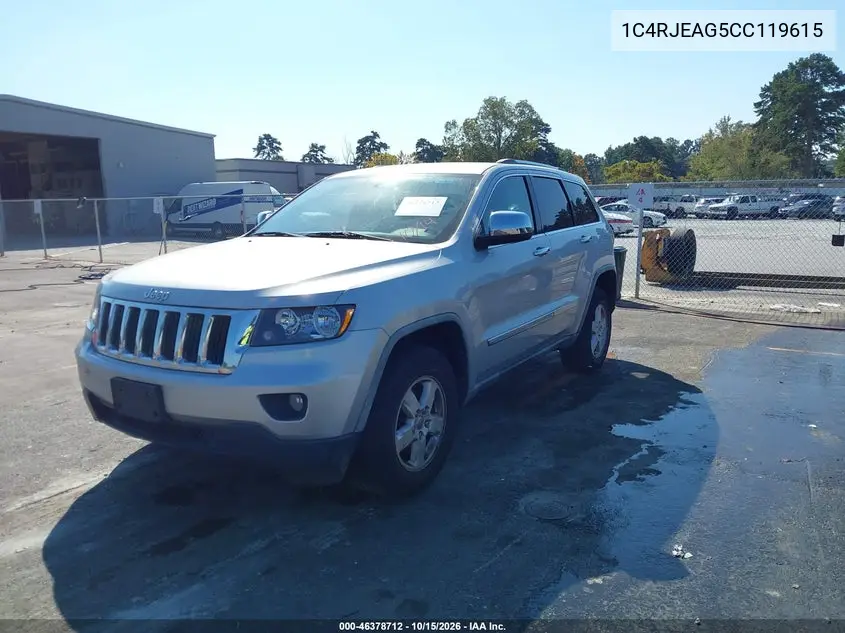 2012 JEEP GRAND CHEROKEE VIN 1C4RJEAG5CC119615 — фото 2