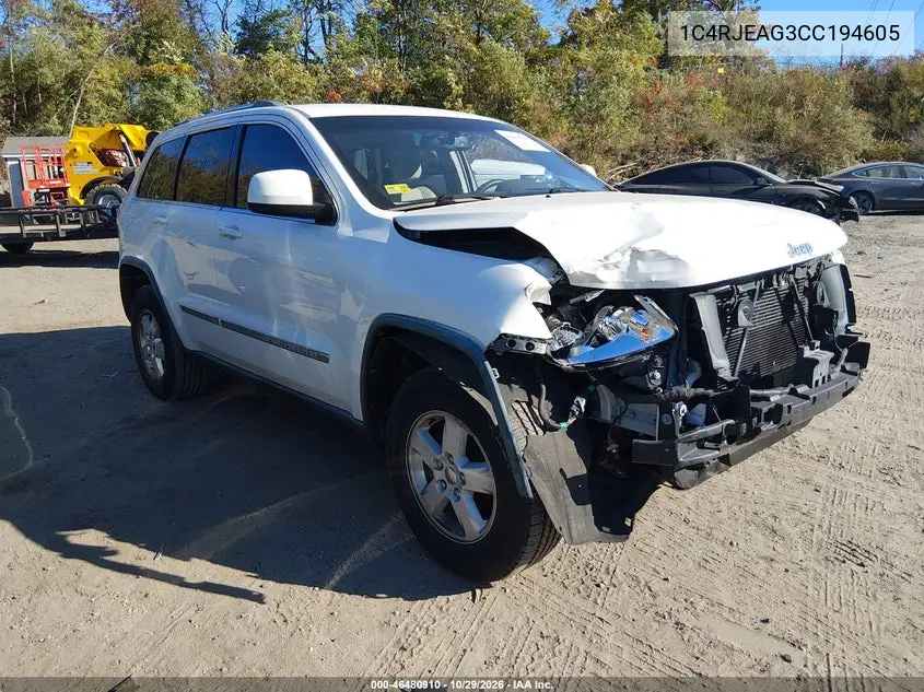 JEEP GRAND CHEROKEE 2012, VIN 1C4RJEAG3CC194605