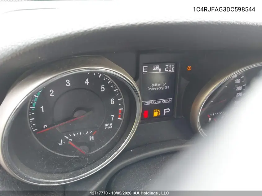 2013 JEEP GRAND CHEROKEE VIN 1C4RJFAG3DC598544 — фото 7
