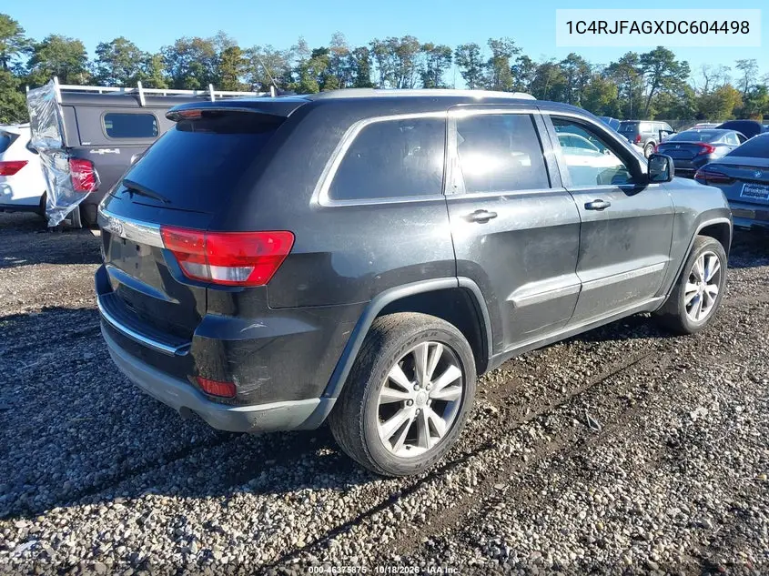 2013 JEEP GRAND CHEROKEE VIN 1C4RJFAGXDC604498 — фото 4