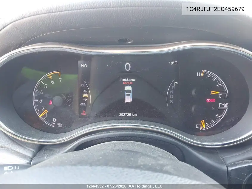 2014 JEEP GRAND CHEROKEE VIN 1C4RJFJT2EC459679 — фото 7