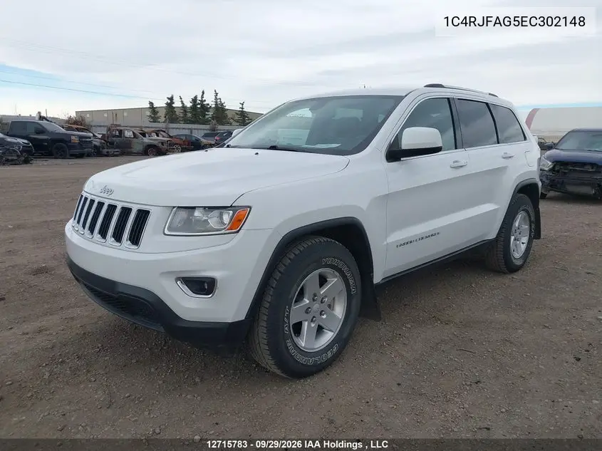 2014 JEEP GRAND CHEROKEE VIN 1C4RJFAG5EC302148 — фото 2