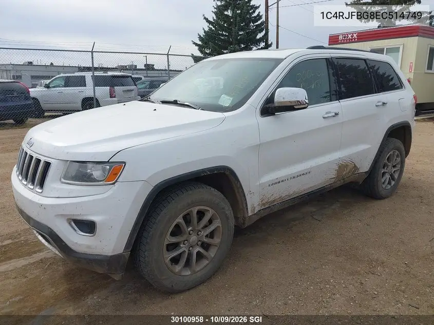 2014 JEEP GRAND CHEROKEE VIN 1C4RJFBG8EC514749 — фото 2