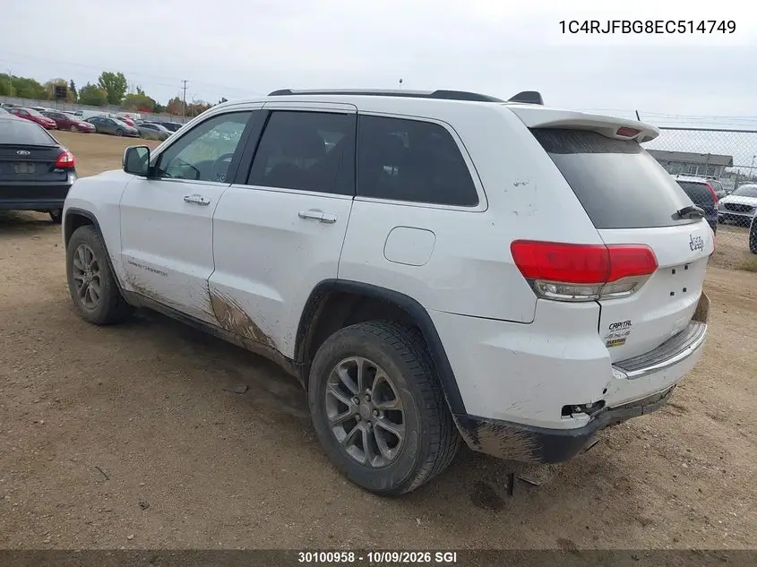 2014 JEEP GRAND CHEROKEE VIN 1C4RJFBG8EC514749 — фото 3