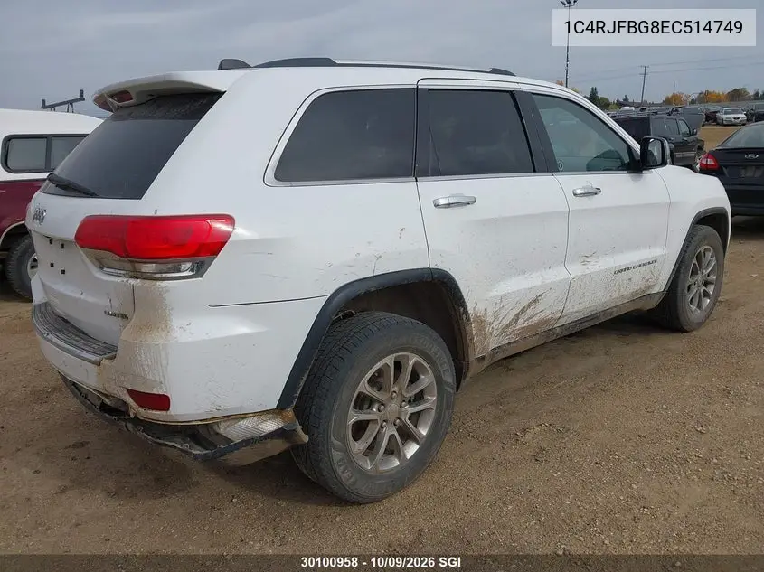 2014 JEEP GRAND CHEROKEE VIN 1C4RJFBG8EC514749 — фото 4