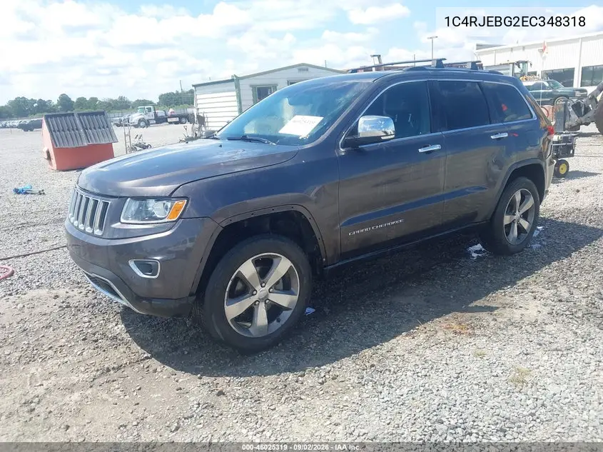2014 JEEP GRAND CHEROKEE VIN 1C4RJEBG2EC348318 — фото 2