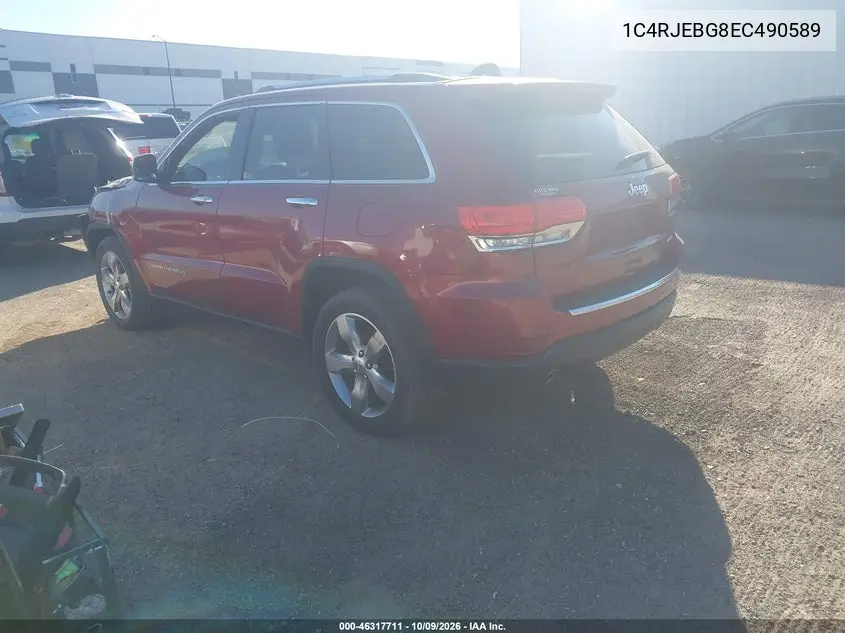 2014 JEEP GRAND CHEROKEE VIN 1C4RJEBG8EC490589 — фото 3