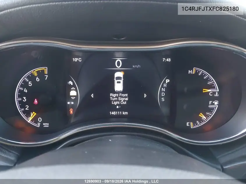 2015 JEEP GRAND CHEROKEE VIN 1C4RJFJTXFC825180 — фото 7