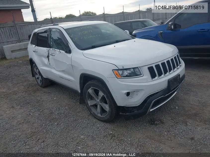 JEEP GRAND CHEROKEE 2015, VIN 1C4RJFBG9FC715819