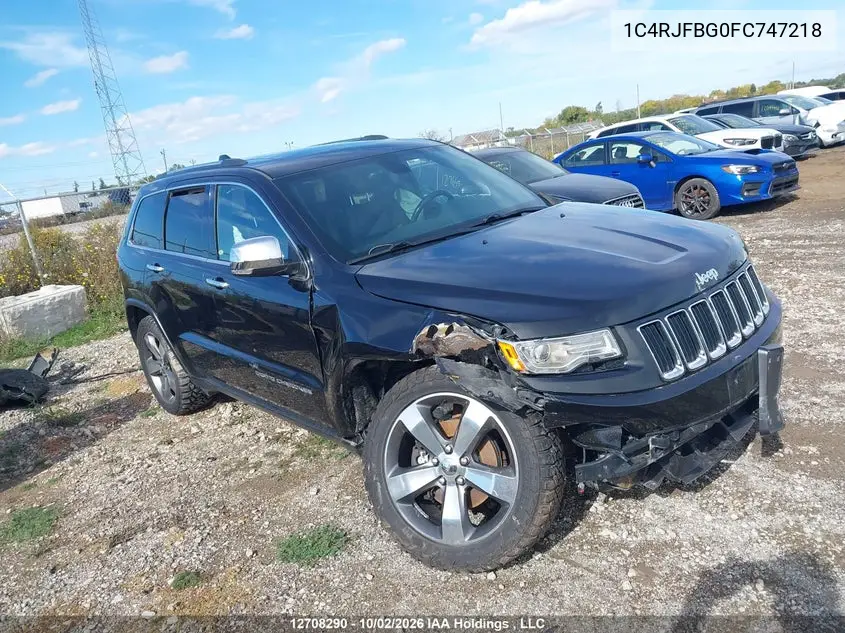 JEEP GRAND CHEROKEE 2015, VIN 1C4RJFBG0FC747218