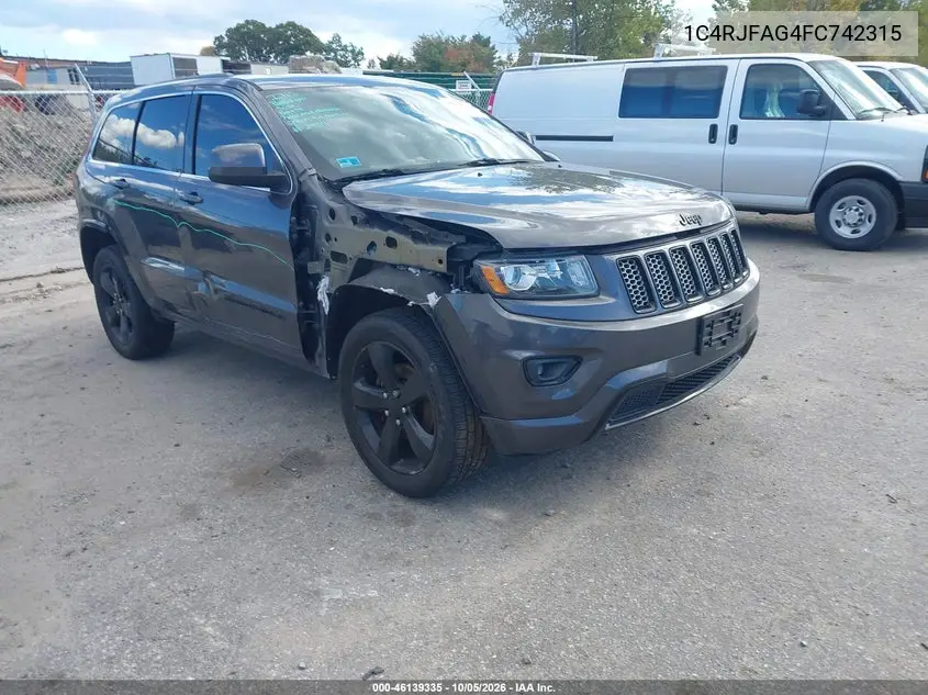 JEEP GRAND CHEROKEE 2015, VIN 1C4RJFAG4FC742315