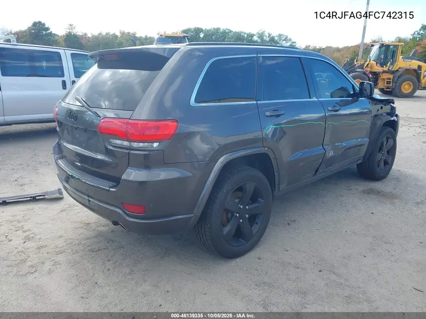 2015 JEEP GRAND CHEROKEE VIN 1C4RJFAG4FC742315 — фото 4
