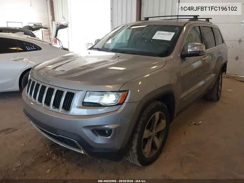 2015 JEEP GRAND CHEROKEE VIN 1C4RJFBT1FC196102 — фото 2