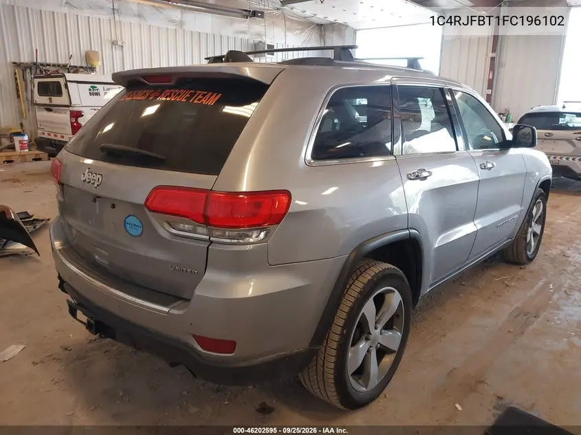 2015 JEEP GRAND CHEROKEE VIN 1C4RJFBT1FC196102 — фото 4