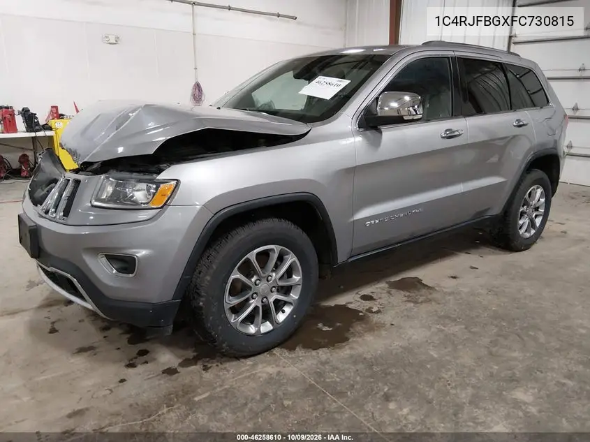 2015 JEEP GRAND CHEROKEE VIN 1C4RJFBGXFC730815 — фото 2