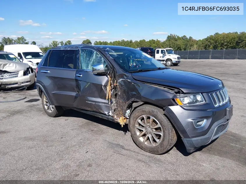 JEEP GRAND CHEROKEE 2015, VIN 1C4RJFBG6FC693035