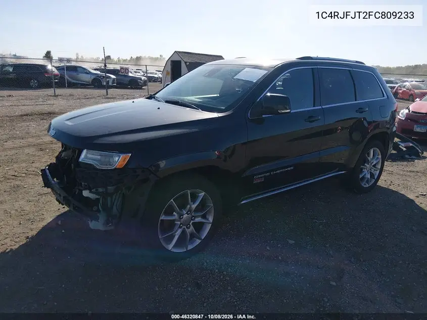2015 JEEP GRAND CHEROKEE VIN 1C4RJFJT2FC809233 — фото 2