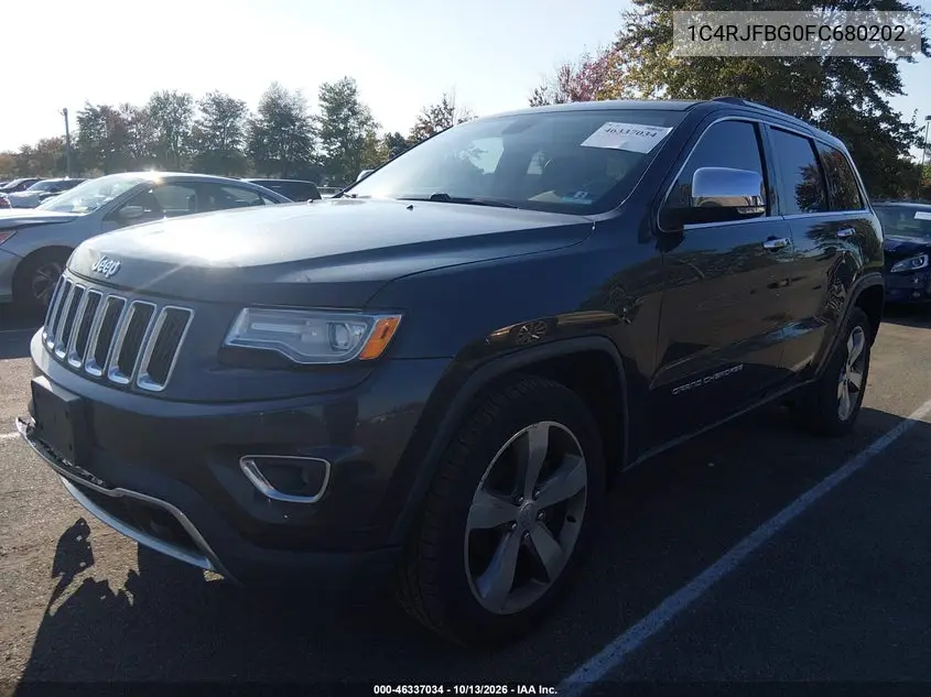 2015 JEEP GRAND CHEROKEE VIN 1C4RJFBG0FC680202 — фото 2