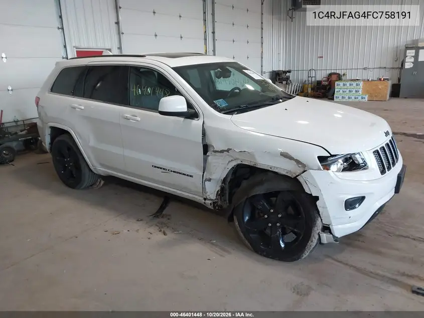 JEEP GRAND CHEROKEE 2015, VIN 1C4RJFAG4FC758191