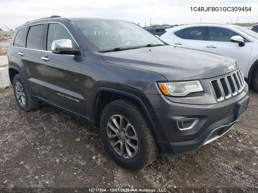JEEP GRAND CHEROKEE 2016, VIN 1C4RJFBG1GC309454