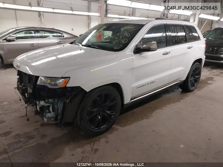 2016 JEEP GRAND CHEROKEE VIN 1C4RJFJM3GC429845 — фото 2
