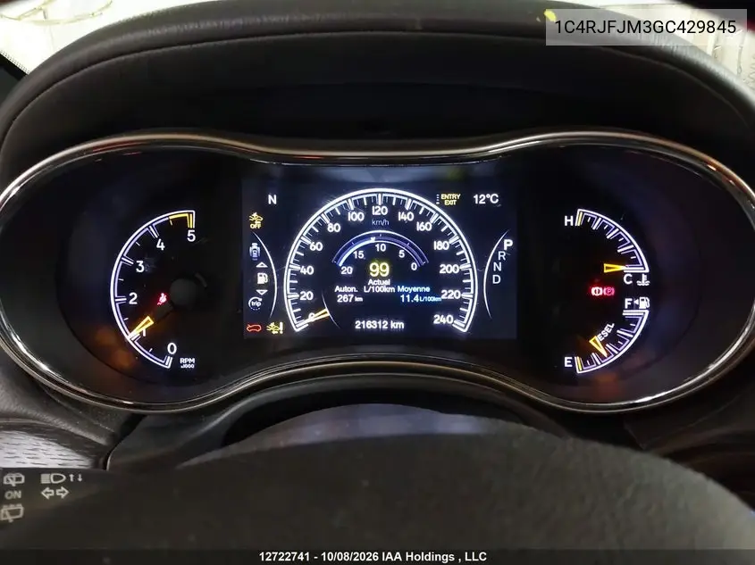 2016 JEEP GRAND CHEROKEE VIN 1C4RJFJM3GC429845 — фото 7