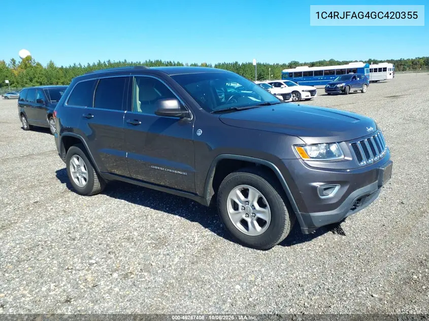 JEEP GRAND CHEROKEE 2016, VIN 1C4RJFAG4GC420355