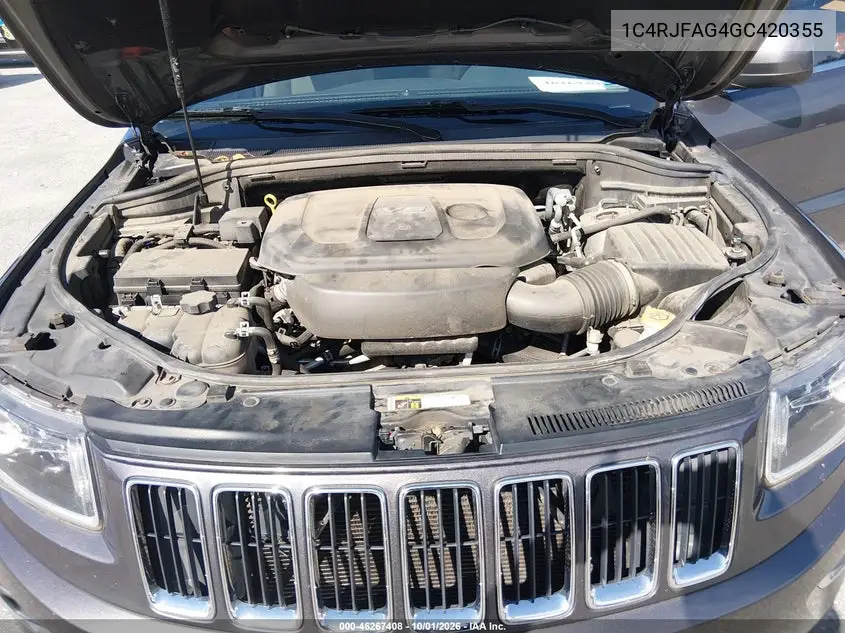 2016 JEEP GRAND CHEROKEE VIN 1C4RJFAG4GC420355 — фото 10