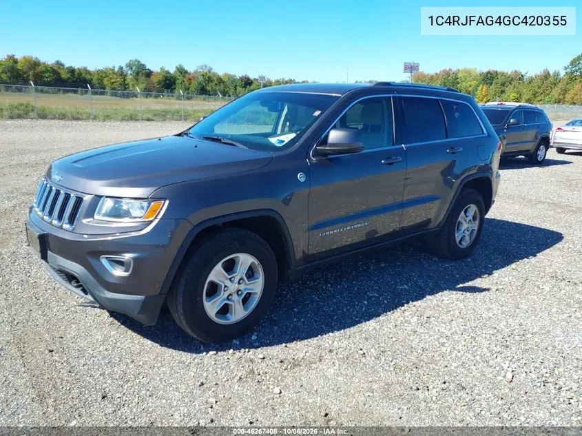 2016 JEEP GRAND CHEROKEE VIN 1C4RJFAG4GC420355 — фото 2