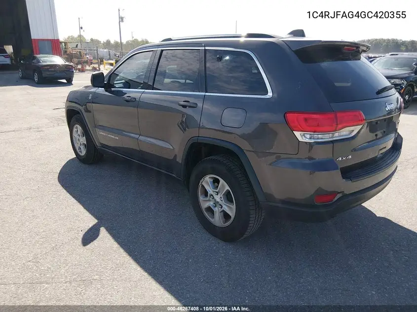 2016 JEEP GRAND CHEROKEE VIN 1C4RJFAG4GC420355 — фото 3