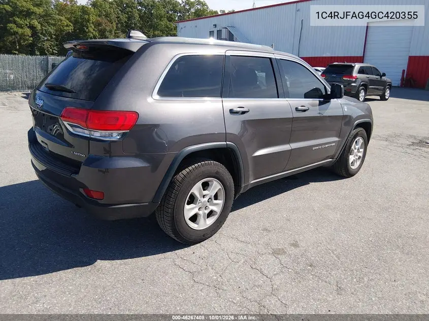 2016 JEEP GRAND CHEROKEE VIN 1C4RJFAG4GC420355 — фото 4