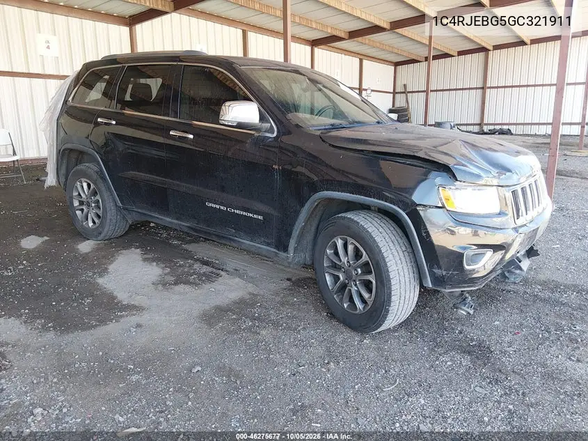 JEEP GRAND CHEROKEE 2016, VIN 1C4RJEBG5GC321911