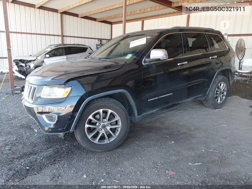 2016 JEEP GRAND CHEROKEE VIN 1C4RJEBG5GC321911 — фото 2