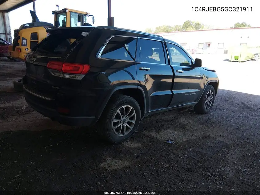 2016 JEEP GRAND CHEROKEE VIN 1C4RJEBG5GC321911 — фото 4