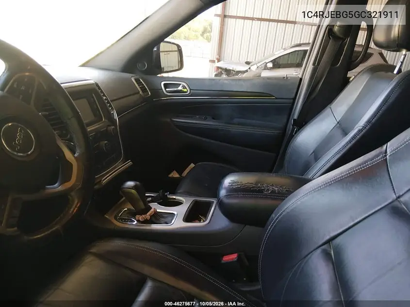 2016 JEEP GRAND CHEROKEE VIN 1C4RJEBG5GC321911 — фото 5