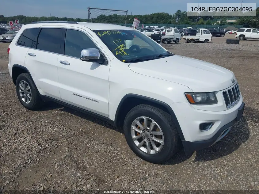JEEP GRAND CHEROKEE 2016, VIN 1C4RJFBG7GC304095
