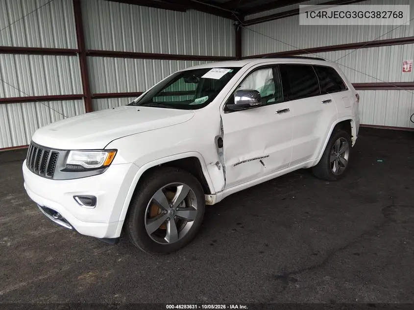 2016 JEEP GRAND CHEROKEE VIN 1C4RJECG3GC382768 — фото 2