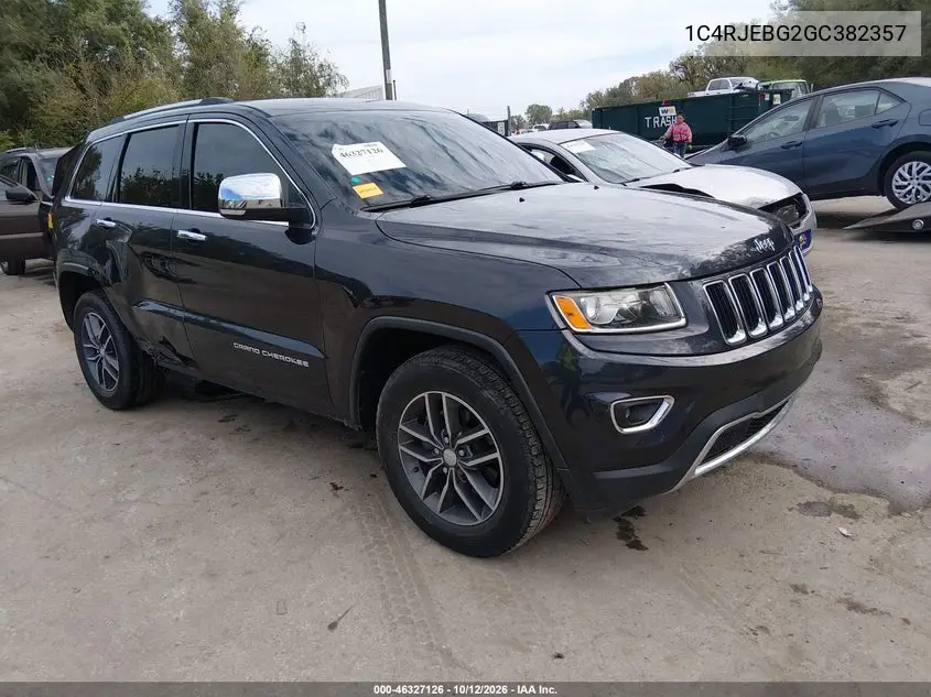 JEEP GRAND CHEROKEE 2016, VIN 1C4RJEBG2GC382357
