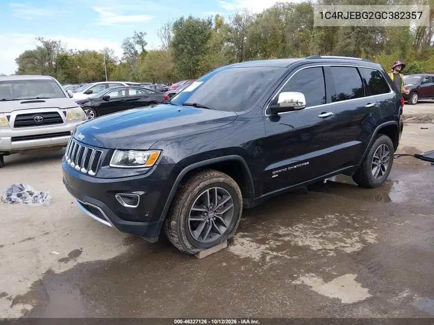2016 JEEP GRAND CHEROKEE VIN 1C4RJEBG2GC382357 — фото 2