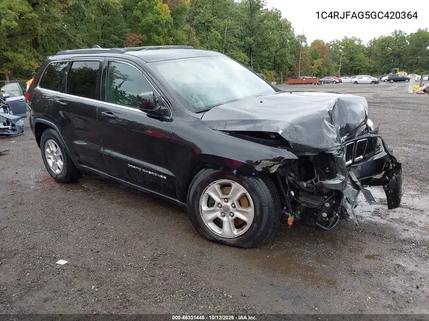 JEEP GRAND CHEROKEE 2016, VIN 1C4RJFAG5GC420364