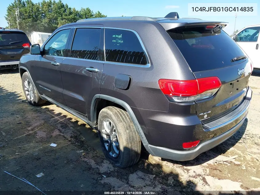 2016 JEEP GRAND CHEROKEE VIN 1C4RJFBG1GC414835 — фото 3