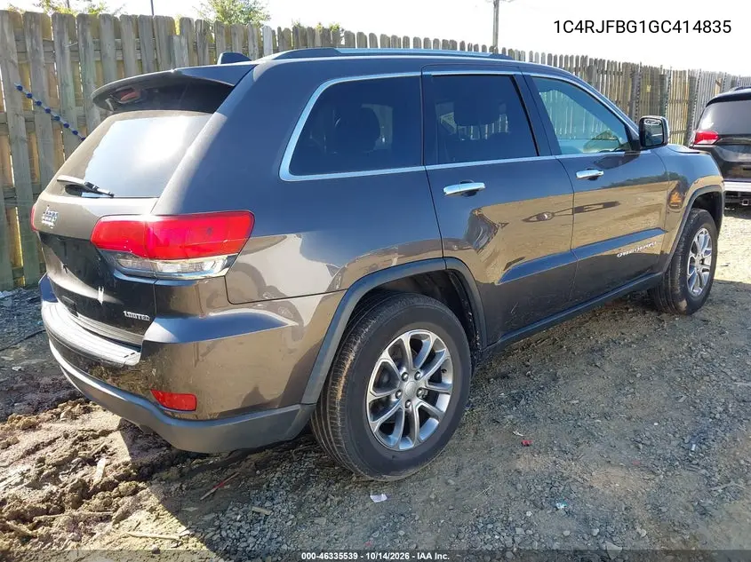 2016 JEEP GRAND CHEROKEE VIN 1C4RJFBG1GC414835 — фото 4