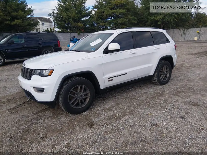 2016 JEEP GRAND CHEROKEE VIN 1C4RJFAG7GC462972 — фото 2