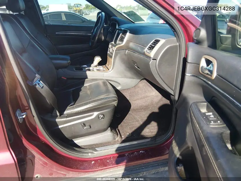 2016 JEEP GRAND CHEROKEE VIN 1C4RJEBGXGC314288 — фото 5