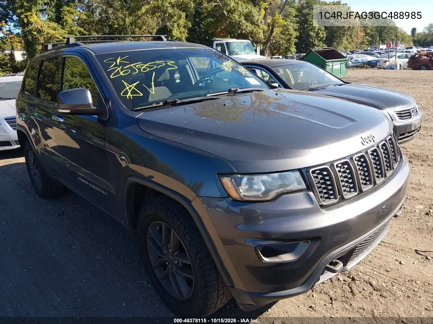 JEEP GRAND CHEROKEE 2016, VIN 1C4RJFAG3GC488985