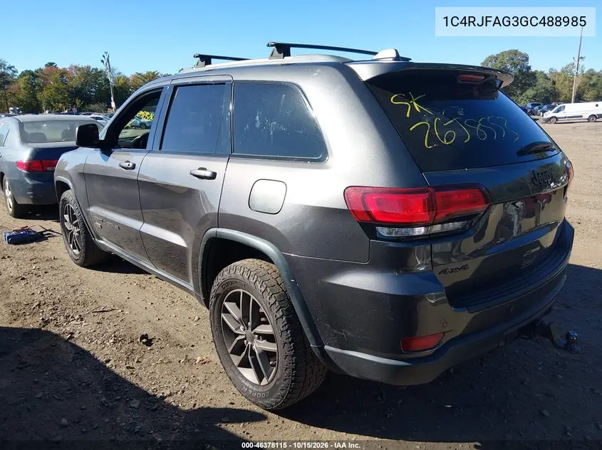 2016 JEEP GRAND CHEROKEE VIN 1C4RJFAG3GC488985 — фото 3