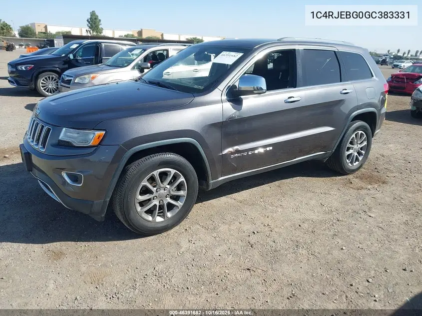 2016 JEEP GRAND CHEROKEE VIN 1C4RJEBG0GC383331 — фото 2