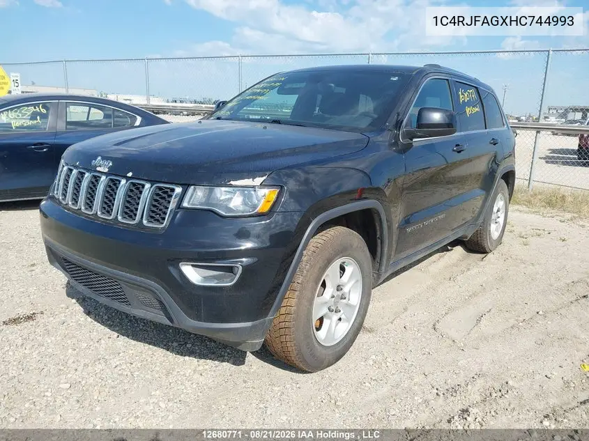 2017 JEEP GRAND CHEROKEE VIN 1C4RJFAGXHC744993 — фото 2