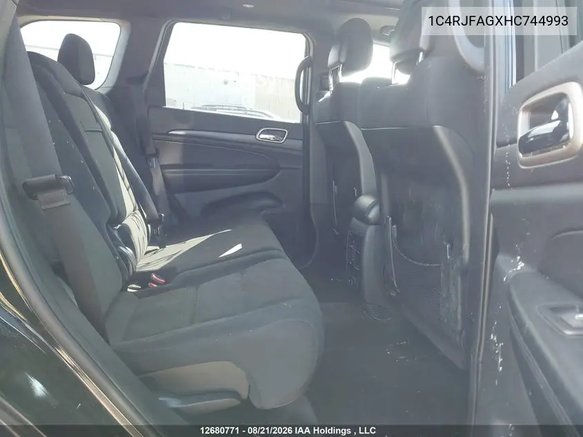 2017 JEEP GRAND CHEROKEE VIN 1C4RJFAGXHC744993 — фото 8