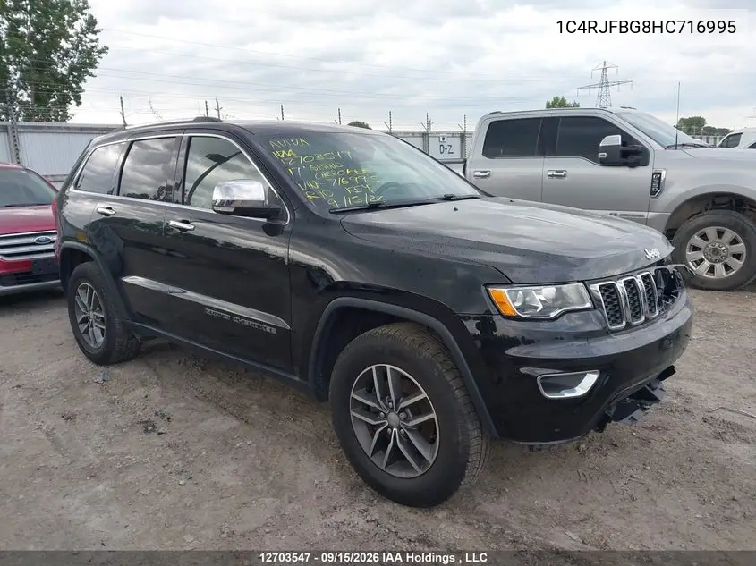 JEEP GRAND CHEROKEE 2017, VIN 1C4RJFBG8HC716995